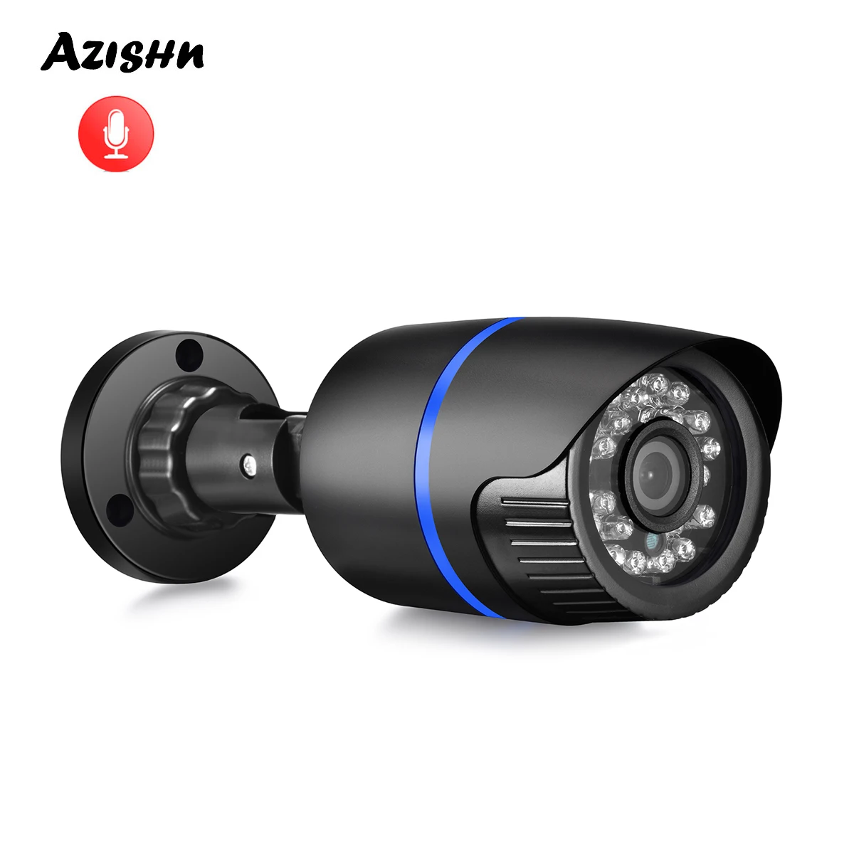 AZISHN H.265 5MP 2592X1944 CMOS Audio IP Camera Waterproof Face detection Day/Night XMEye P2P CCTV Cam POE48V Z78BS60-5MP