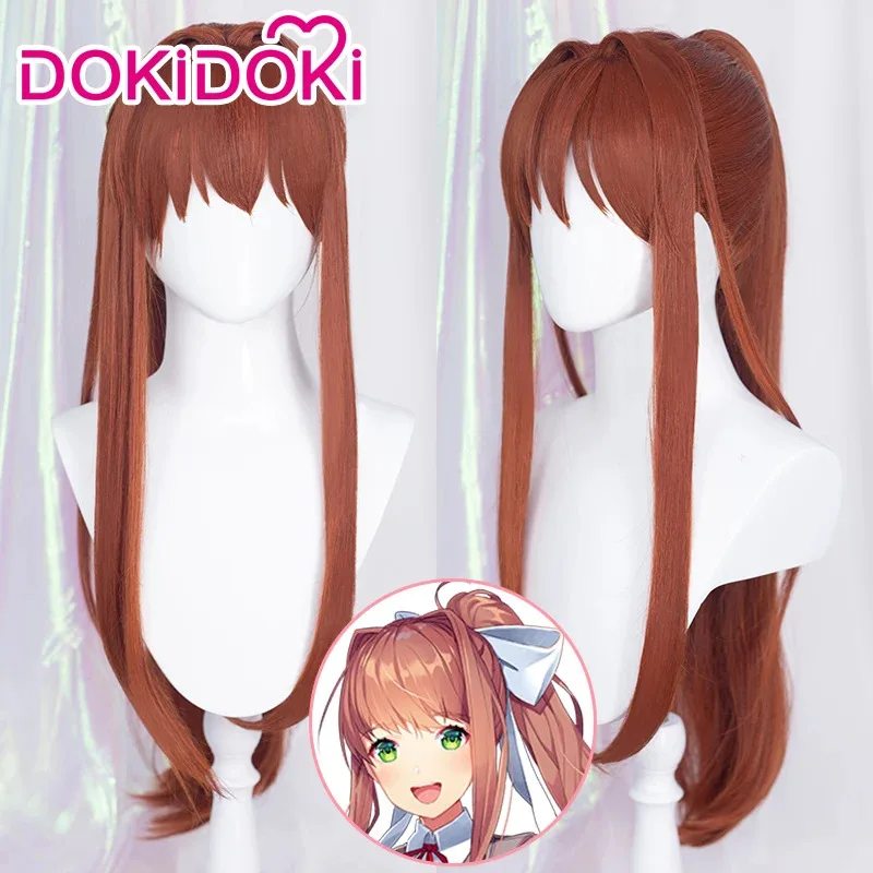 EN SOTCK Monika Cosplay peluca juego Doki Club de literatura Cosplay DokiDoki mujeres pelo literatura Club Cosplay Monika pelucas