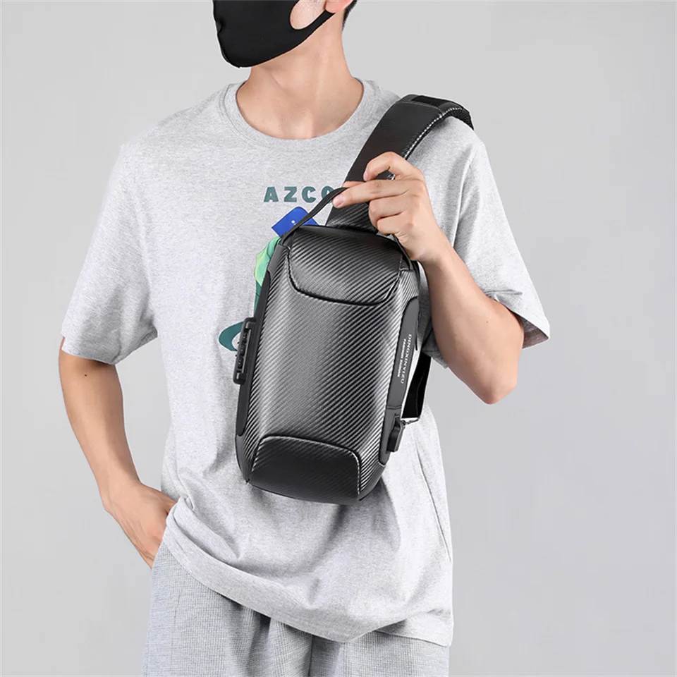 Men Chest Pack Crossbody Bag For Men Zipper Pocket Fashion Sling Bags Man Travel Bag Functional Outdoor Nylon Chest Pack