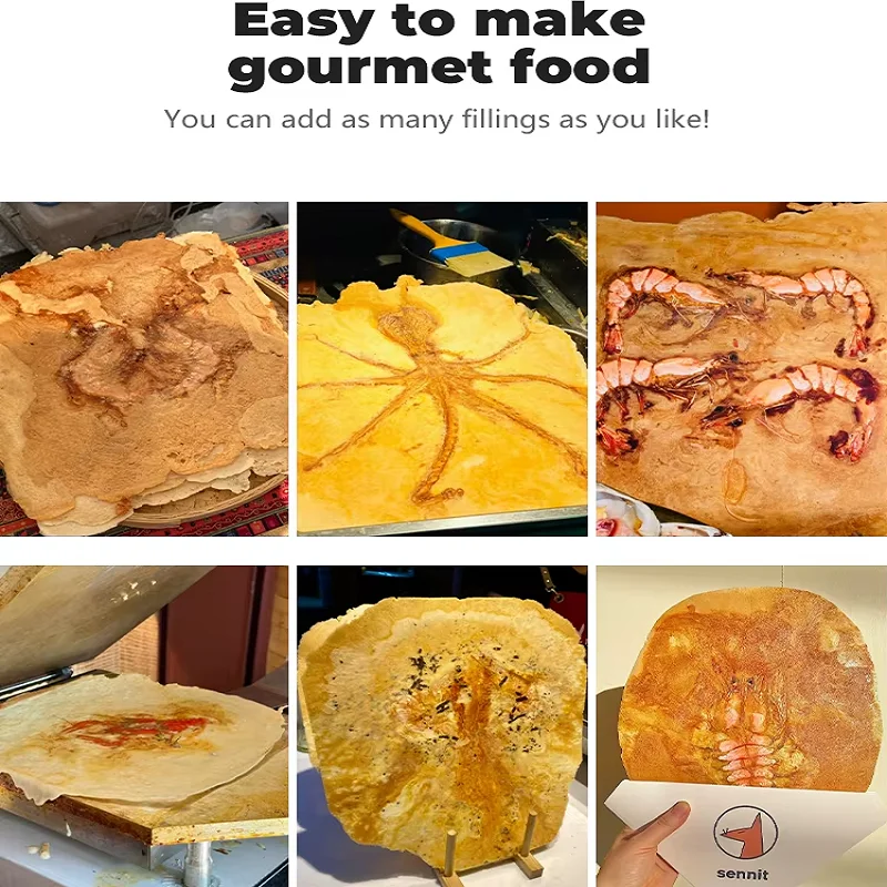 Máquina comercial de acero inoxidable para hacer rollos de huevos y queso, rollo de primavera chino, sartén antiadherente para panqueques