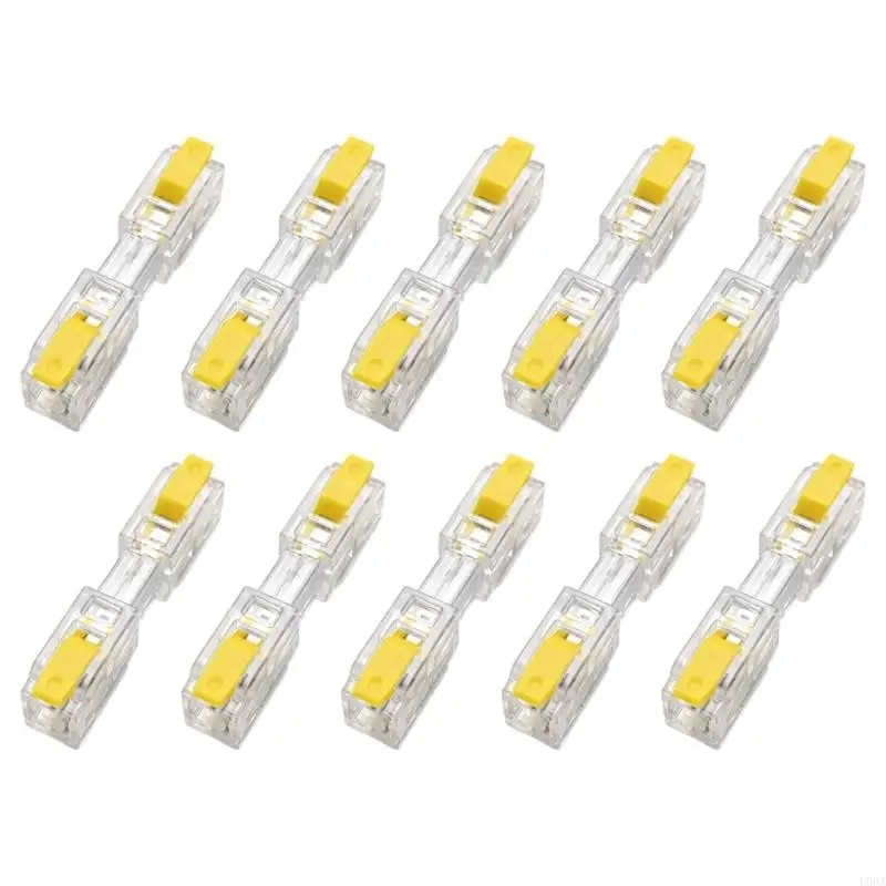  10Pcs Transparent Push In Wire Connector Cable Terminals for Electrical Wiring Suitable for Industrial & Commercial Use