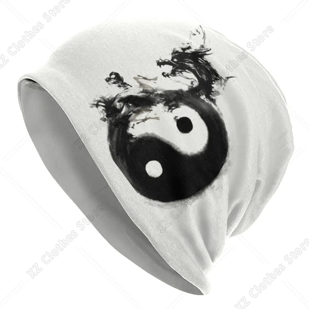 Custom Yin Yang Dragon Martial Arts Bonnet Hat Knit Hats Men Women Cool  Adult Chinese Philosophy Winter Warm  Beanies Caps