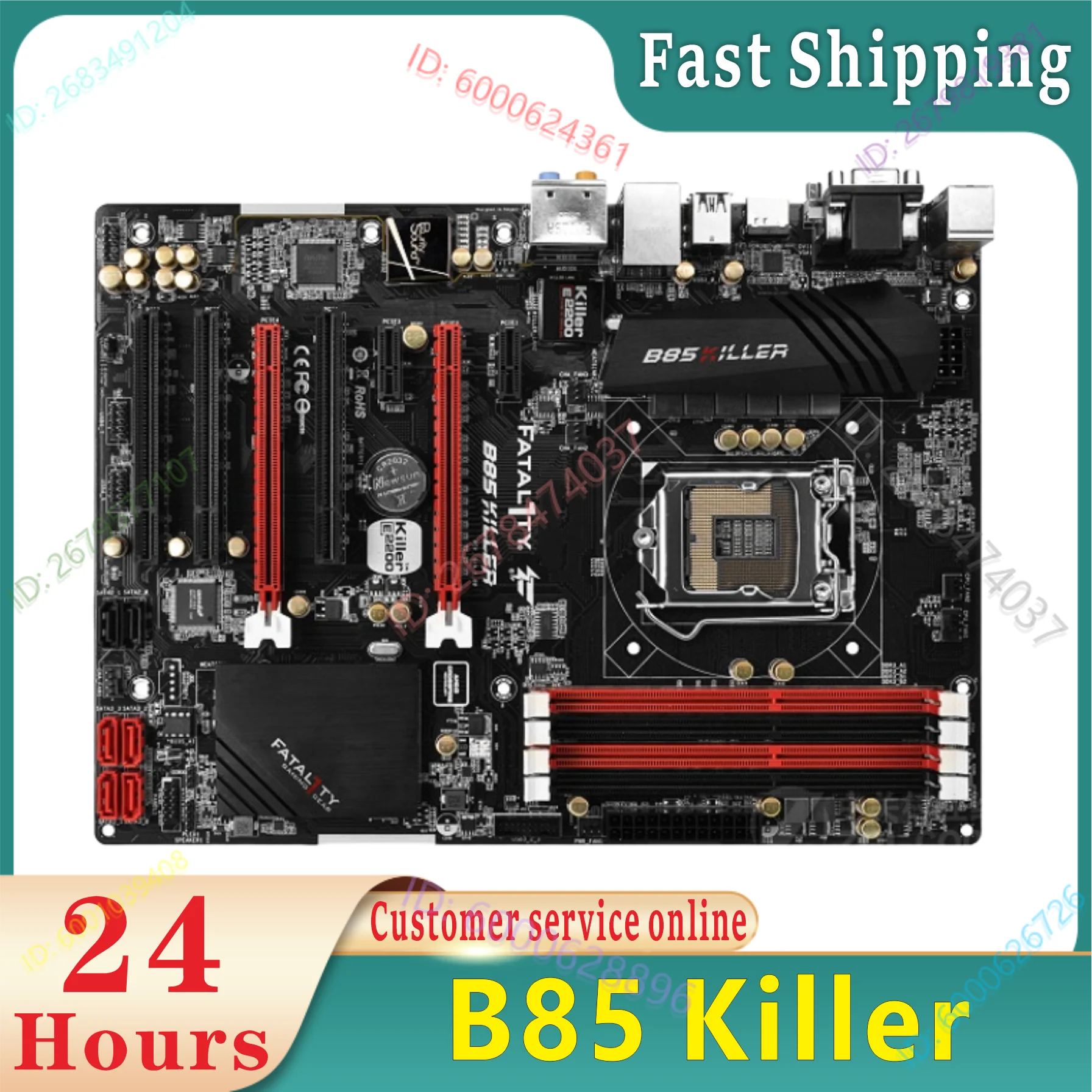 

100% original tested B85 Killer LGA 1150 32bg USB 3.1 ATX desktop board