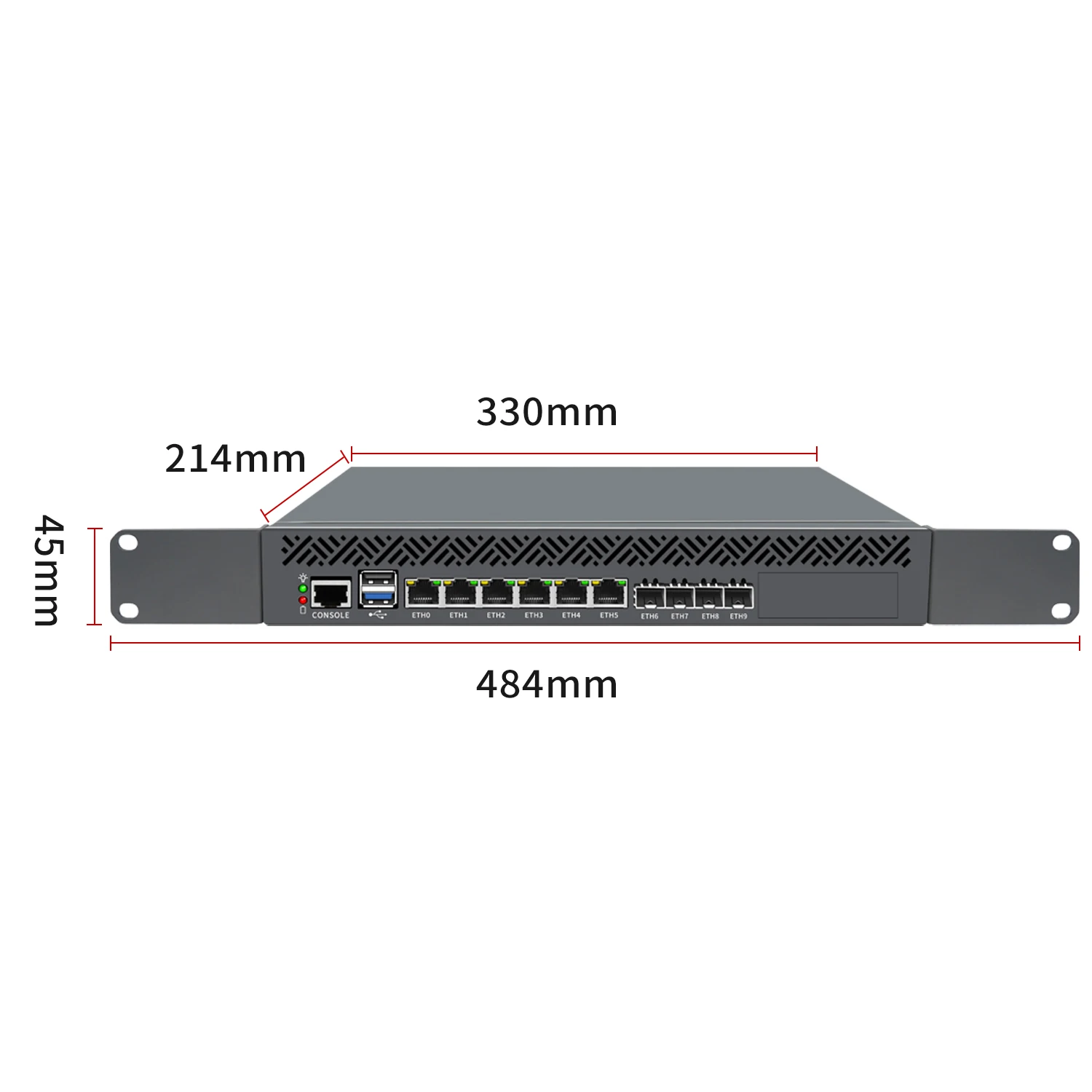 Lightweight Network Appliance with Intel Atom C3000 Series Processor 6x1GbE and 4x10G SFP for Firewall Server OTS-1310NP-6L4S