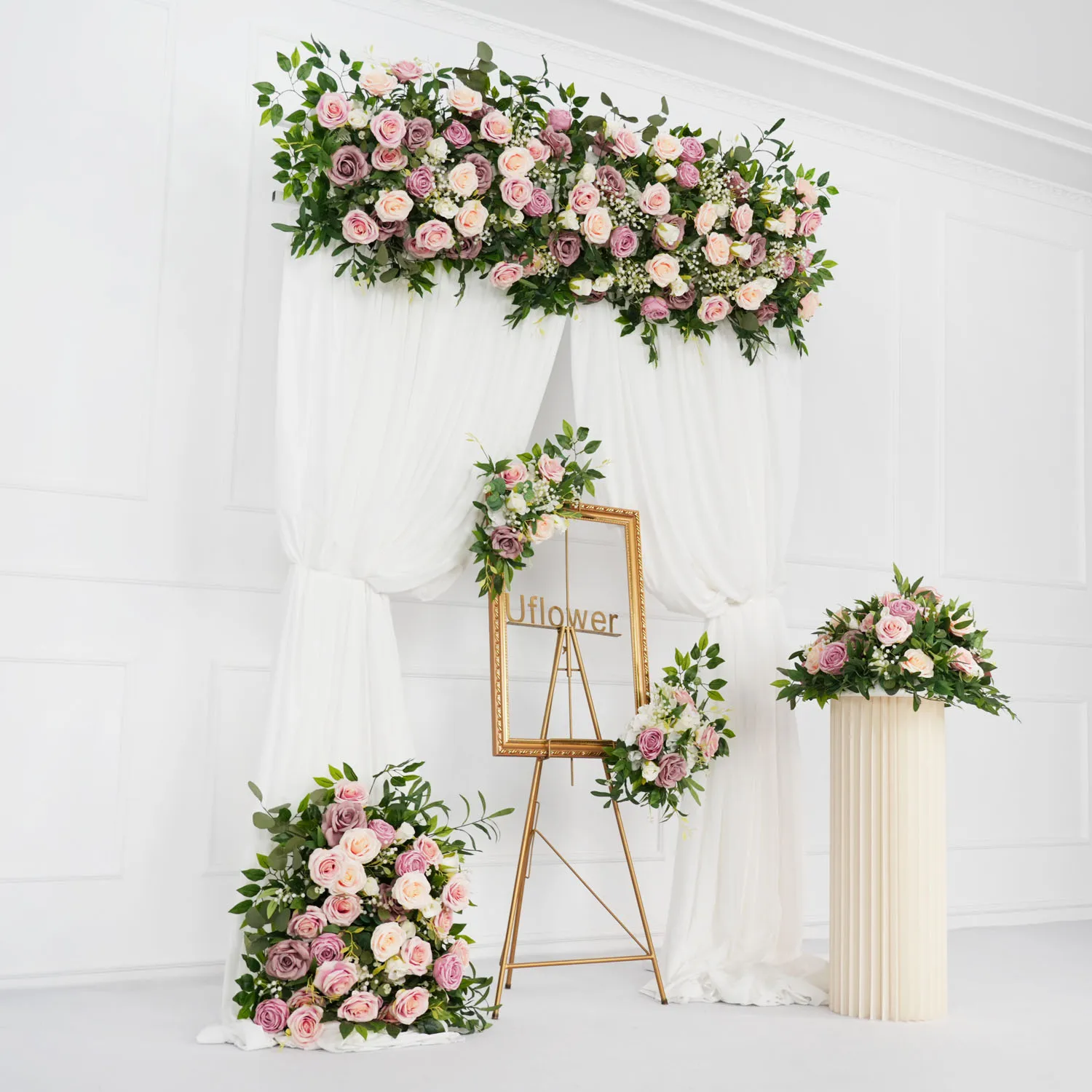 Artificial Flower DIY Wedding Flower Wall Decor Arrangement Supplies Silk Peony Rose Flower Row Decoration Wedding Arch Backdrop