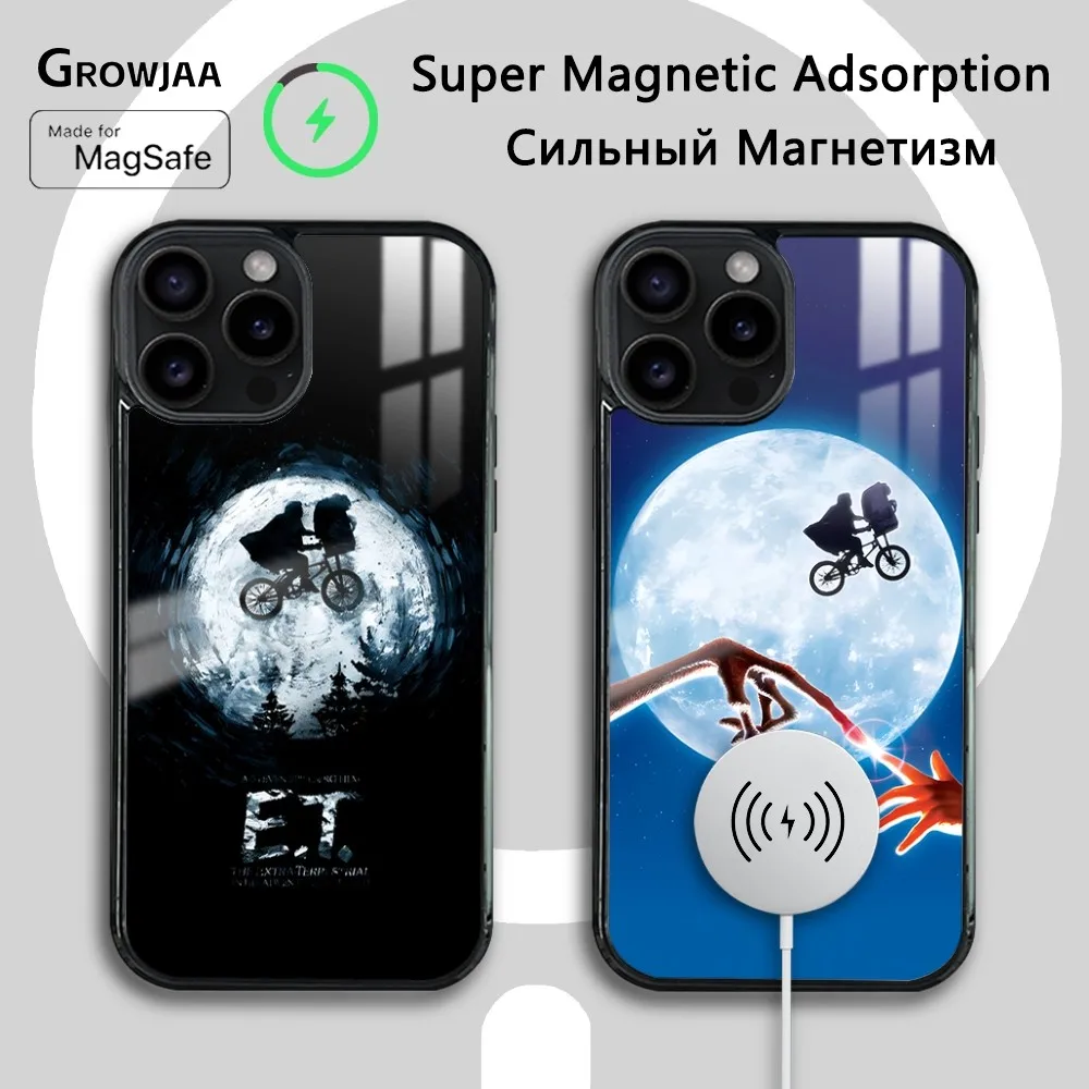 Movie ET The E-Extra-TerrestrialS Phone Case For iPhone 16 15 14 13 12 11 Pro Max Plus Mini Magsafe Mirror Wireless Magnet Cover