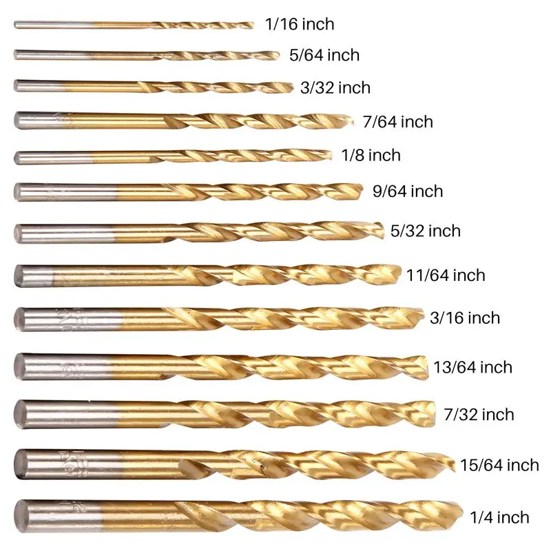 A89X 13Pcs Left Handed Drill Bit Set Extractor Drill Bits for Tools Accessories with Coating