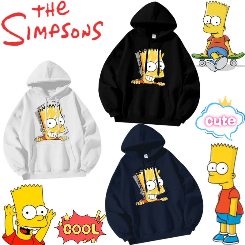 

New The Simpsons sweater high color value cartoon printing creative couple autumn and winter all-match hooded velvet warm top
