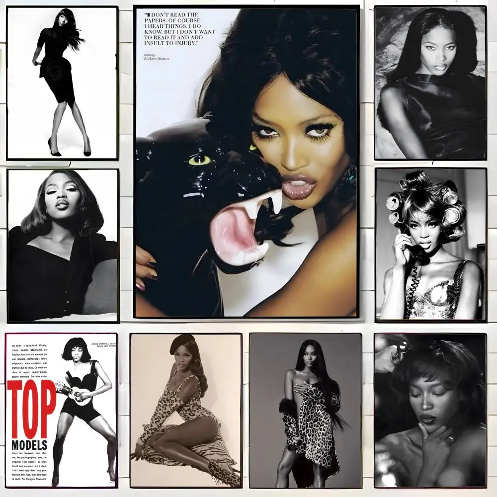 Famous Iconic Bold British Model N-Naomi C-Campbell Poster Wall Art Print Poster Decorative Mural Home Decor Gift Unframed