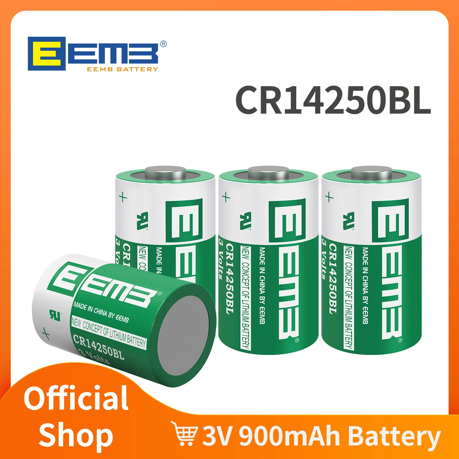 2/4/10/50PCS EEMB CR14250 3V 1/2AA Size CR14250BL Lithium Battery 900mAh Li-MnO2 Battery Non rechargeable