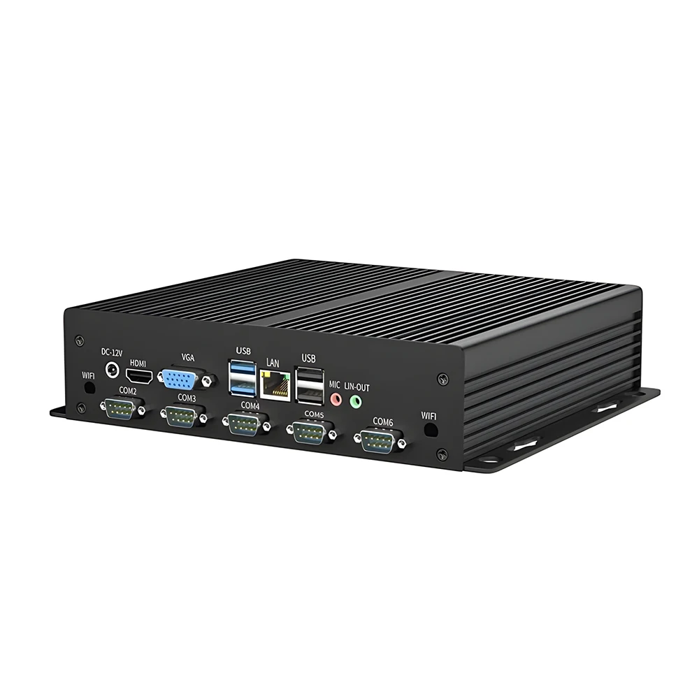 Bezwentylatorowy przemysłowy minikomputer Core i3 3110M 3230M 3520M 6USB2.0 2USB3.0 6COM RS232 1Lan AMI EFI BIOS Win10 Ubuntu Komputer wbudowany