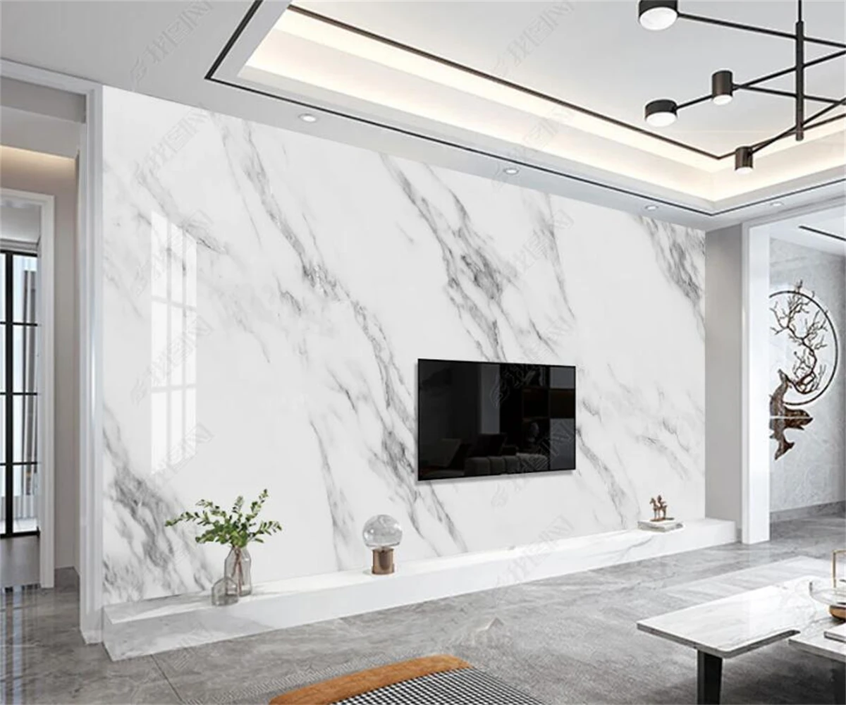 beibehang Customize the latest atmospheric and minimalist Yashi white jazz white gray marble background wallpaper