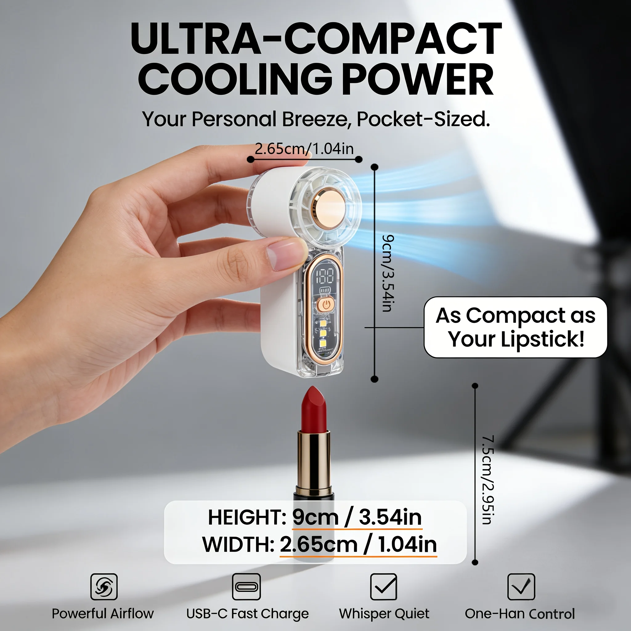 

Перезаряжаемый USB-вентилятор: миниатюрный, высокоскоростной, портативный, с мощным воздушным потоком, ручной вентилятор для путешествий, кемпинга и использования на открытом воздухе