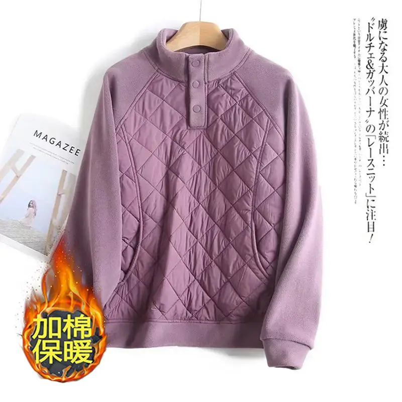 Sweat à capuche en velours double face épaissi, pull coupe-vent, haut astronomique chaud, col montant à la mode, automne et hiver