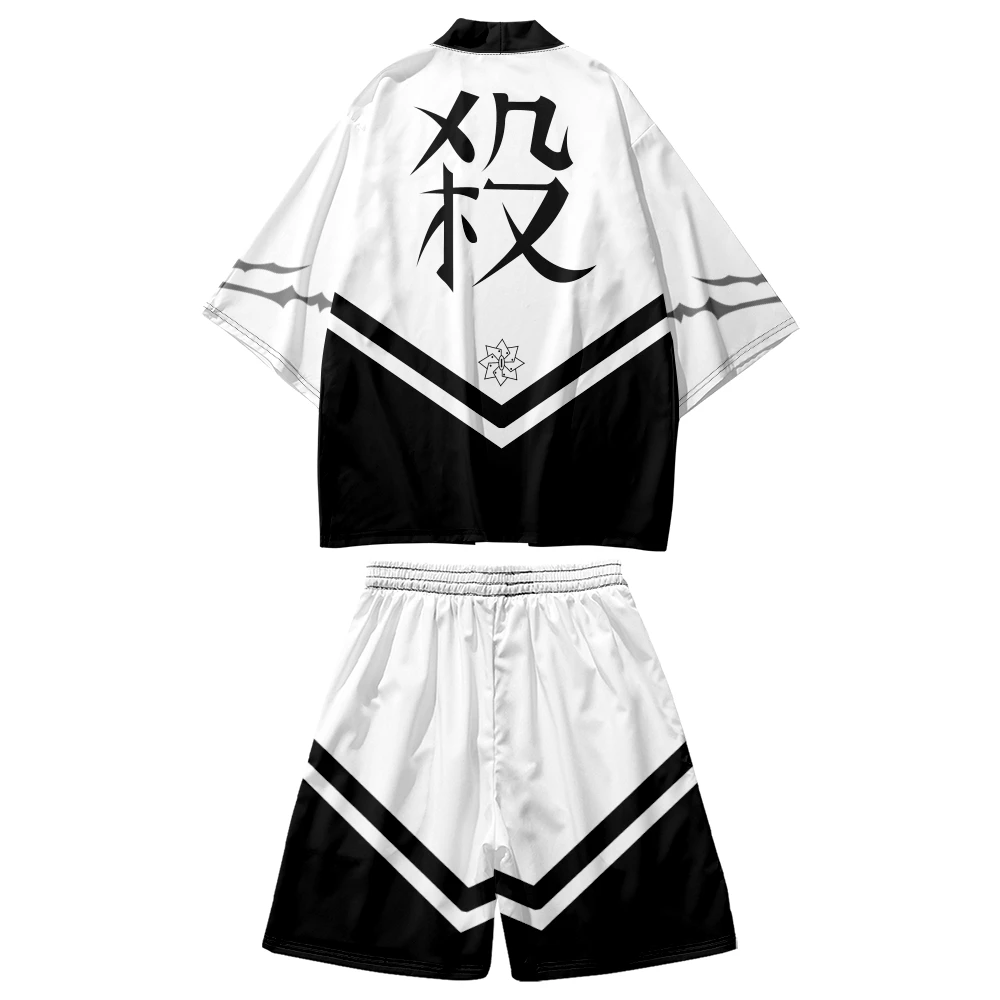 بدلة مكونة من قطعتين Shinazugawa Sanemi نمط ثلاثية الأبعاد الطباعة اليابانية سترة أحدث Haori Yukata موضة كيمونو السراويل مجموعات