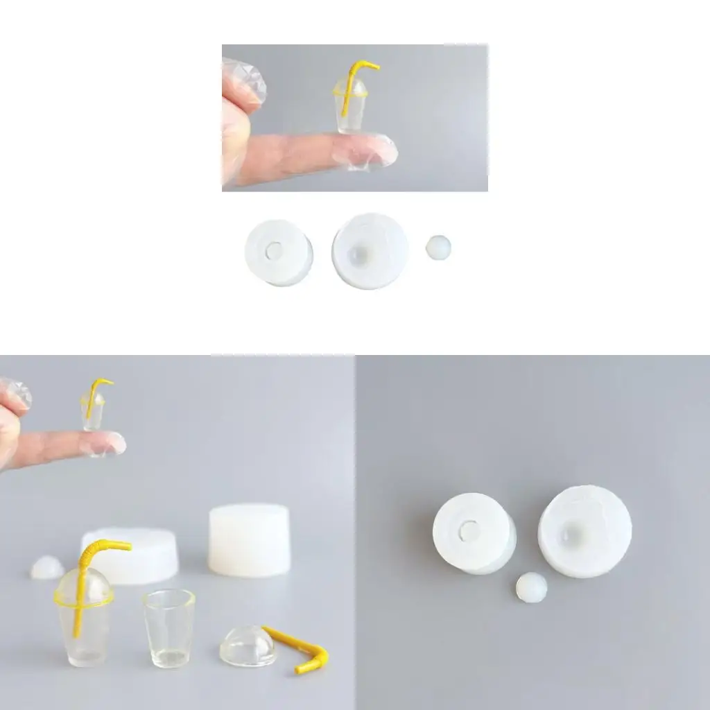  Compact Silicone Mold For Tiny Milk Teas Cup Straw Charm DIY Crafting Essentials