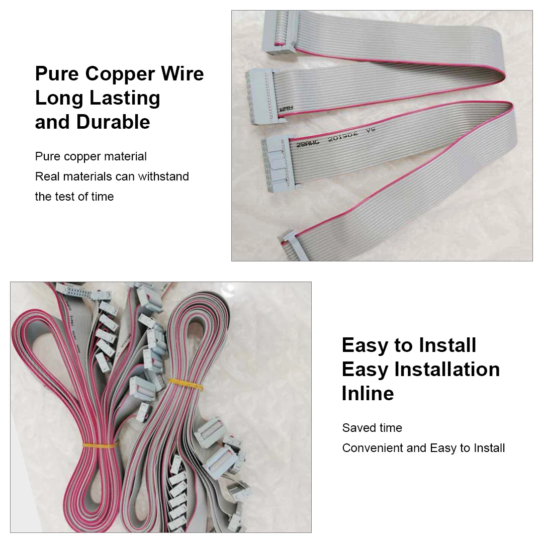 10Pcs 16P Data Signal Connection Wire Single Dual Color LED Full Color Universal Pure Copper Cable For LED Display Screen