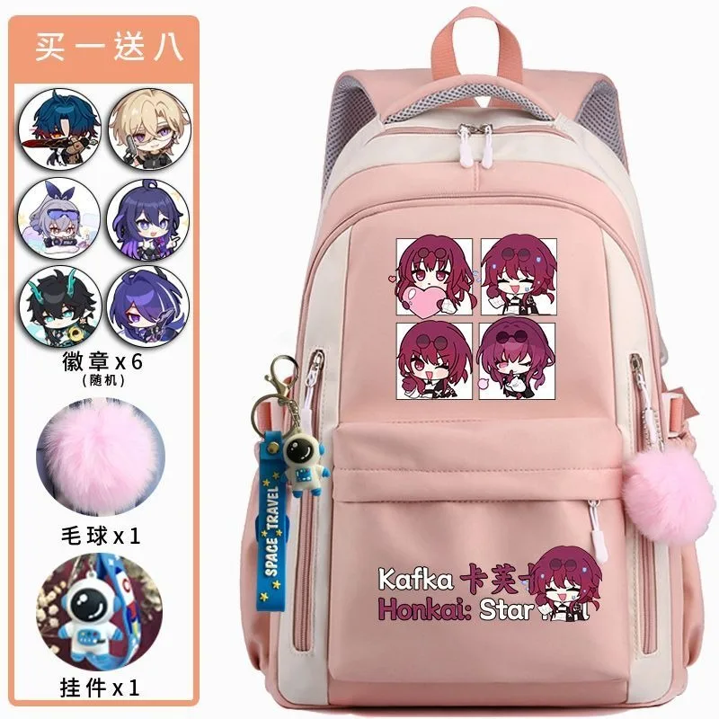 Anime Game Honkai: Star Rail Cosplay Aventurine Sparkle Acheron Black Swan High Capacity School Bag Student Knapsack Backpack