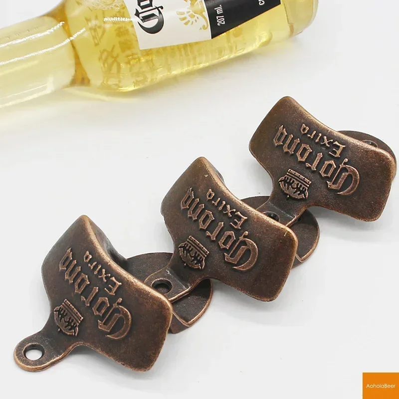 Retro Bar Wall Decorative Bottle Opener Wall Mounted Hanging Openers Tools Alloy Electroplating Process Bar Cafe Wall Decoration