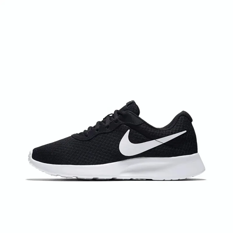 Nike Tanjun Men's Women's Running Shoes Fabric Trend Retro Sports Shock Absorption Anti-slip Wear Low Top Black and White Oreo