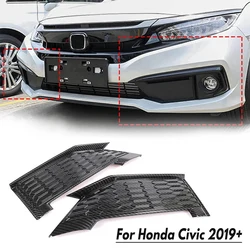 Carbon Fiber Car Front Fog Lights Lamp Trim Cover For Honda 10Th Civic 2019-2021