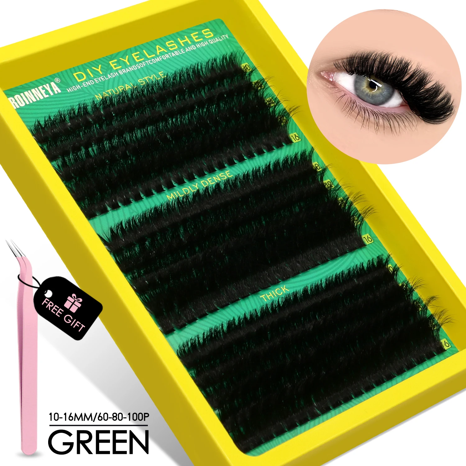 Cluster Lashes Kit, 15 Rows Mixed Volume Eyelashes