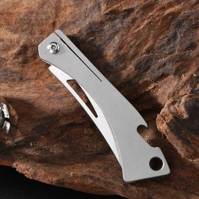 Sharp Titanium Alloy Folding Knife Multifunctional Bottle Opener Mini Knife Outdoor Survive Portable Pocket Knife Fishing Knife