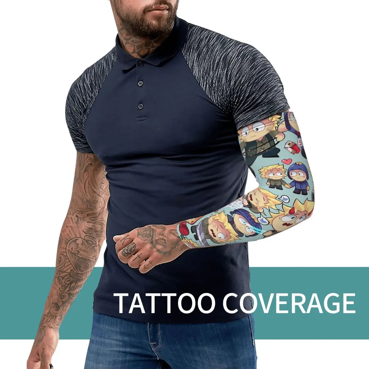 South Park- Tweek X Craig Collage Outdoor Arm Sleeves Sun UV Protection Cover Summer Cycling Tattoo Sleeves