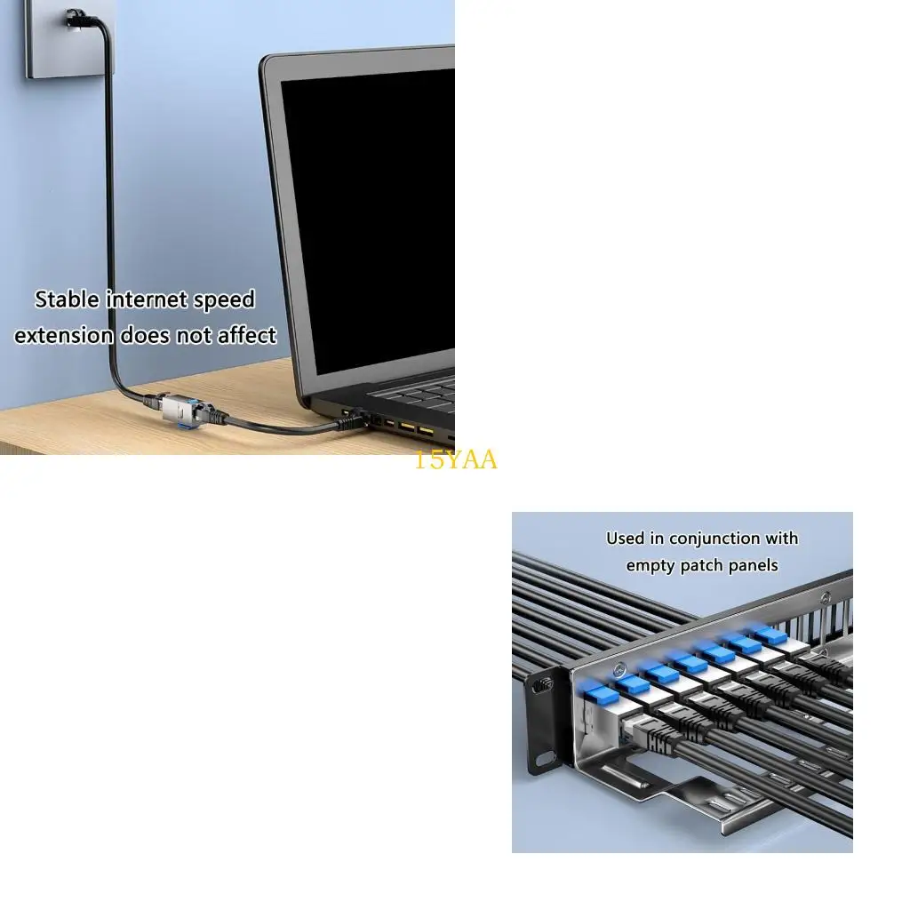 

15YA 10Gbps Shielded RJ45 Coupler RJ45 Coupling LAN Cable Extender For Networking Extension Panel Connection LAN Adapter