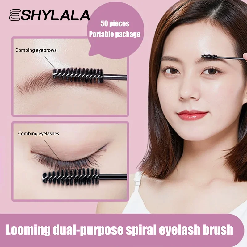Spazzole per ciglia per trucco a doppia estremità Spazzola per ciglia usa e getta Manico in plastica Mascara Bacchetta Applicatore Strumenti per estensione ciglia