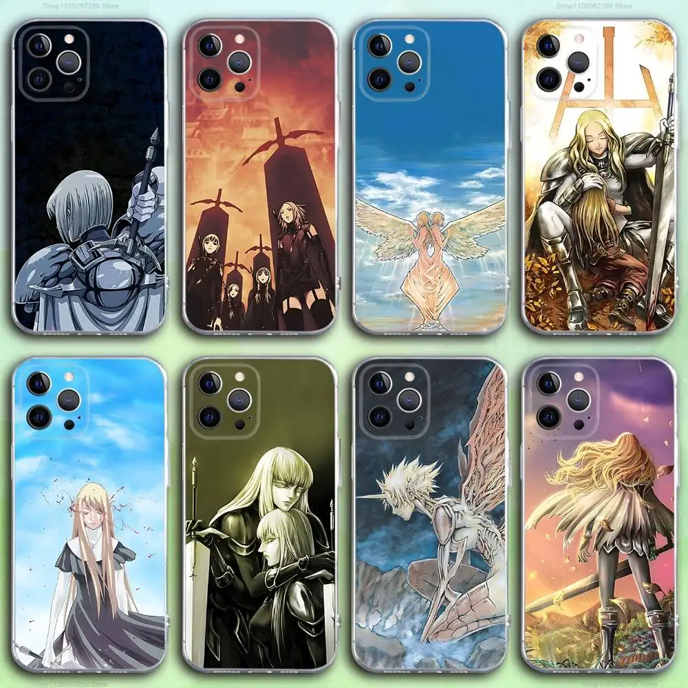 

C-Claymore Anime Phone Case For iPhone 17,16,15,14,13,12,11 Pro,Max,Plus,X,XS,XR,SE4,E Mini Transparent Soft Cover