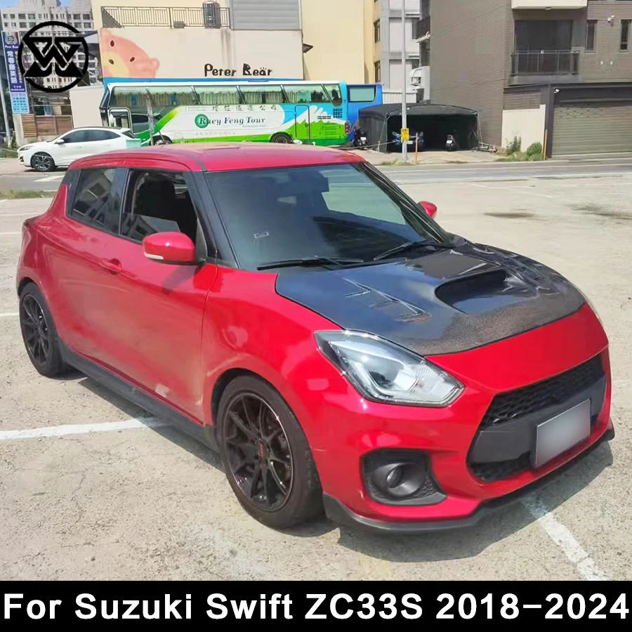 For Suzuki Swift Sport ZC33S Car Front Engine Hood Vent Bonnet Trim Carbon Fiber Engine Cover Body Kit 2018-2024