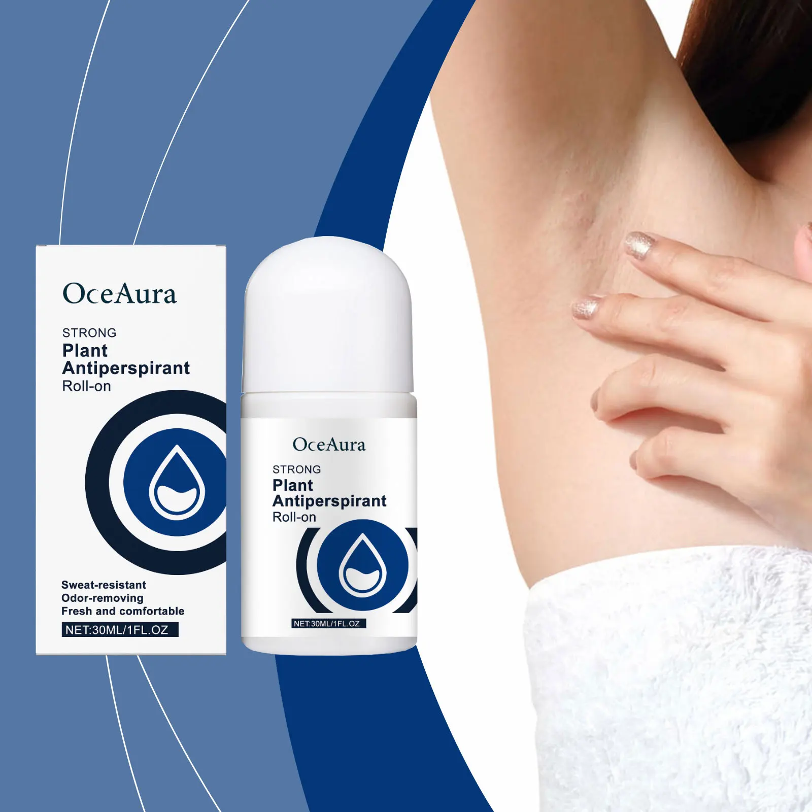 مضاد للتعرق، مزيل للرائحة، منعش، مريح، مقاوم للعرق، غير دهني، مرطب ومغذي، 30 مل #1