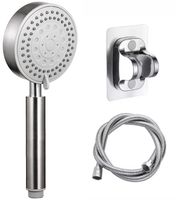 New 304 Stainless Steel Shower Head 5 Step Adjustment Large Flow Spray Nozzle Rainfall Shower Faucet Set Bathroom Accessories