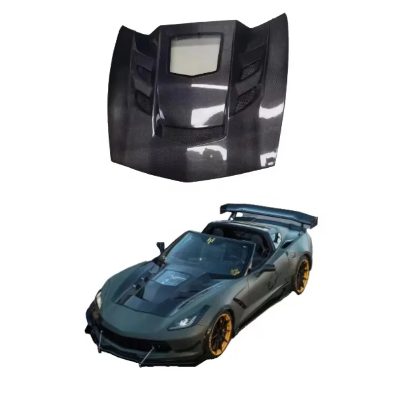 

STLFHigh Quality Carbon Fiber Bonnet Hood for Chevrolet Corvette C7 Z06 Z07 2015-2017 Engine Cover Hood