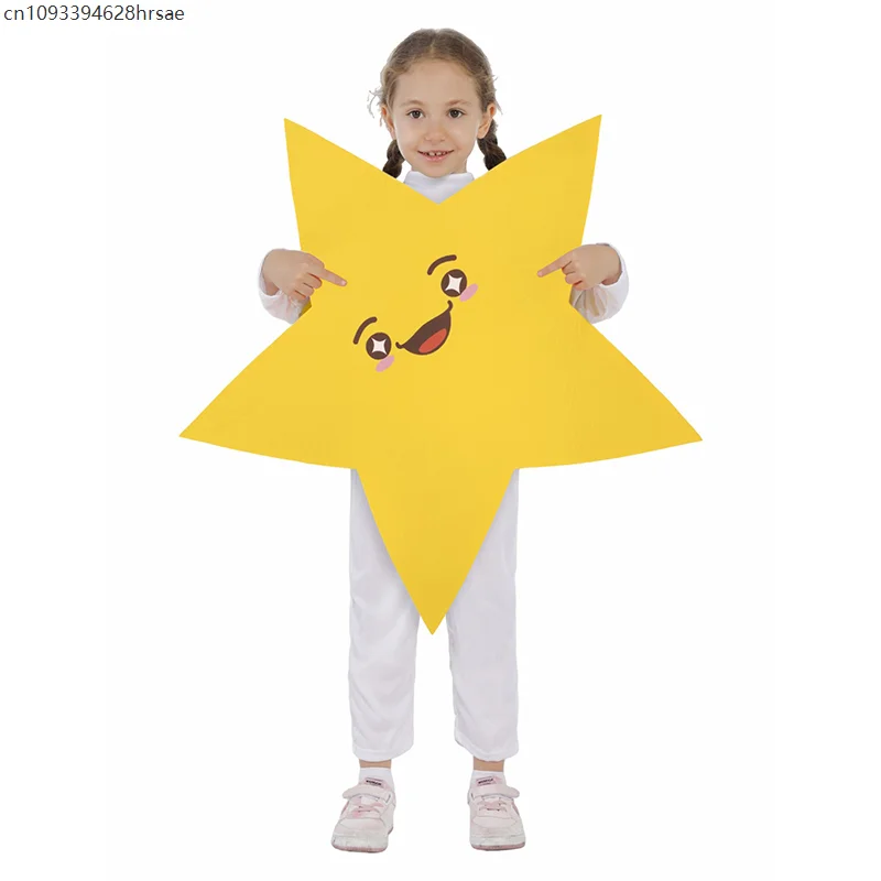 

2025 New Arrival Yellow Tunic Girl Smile Face Star Halloween Costume