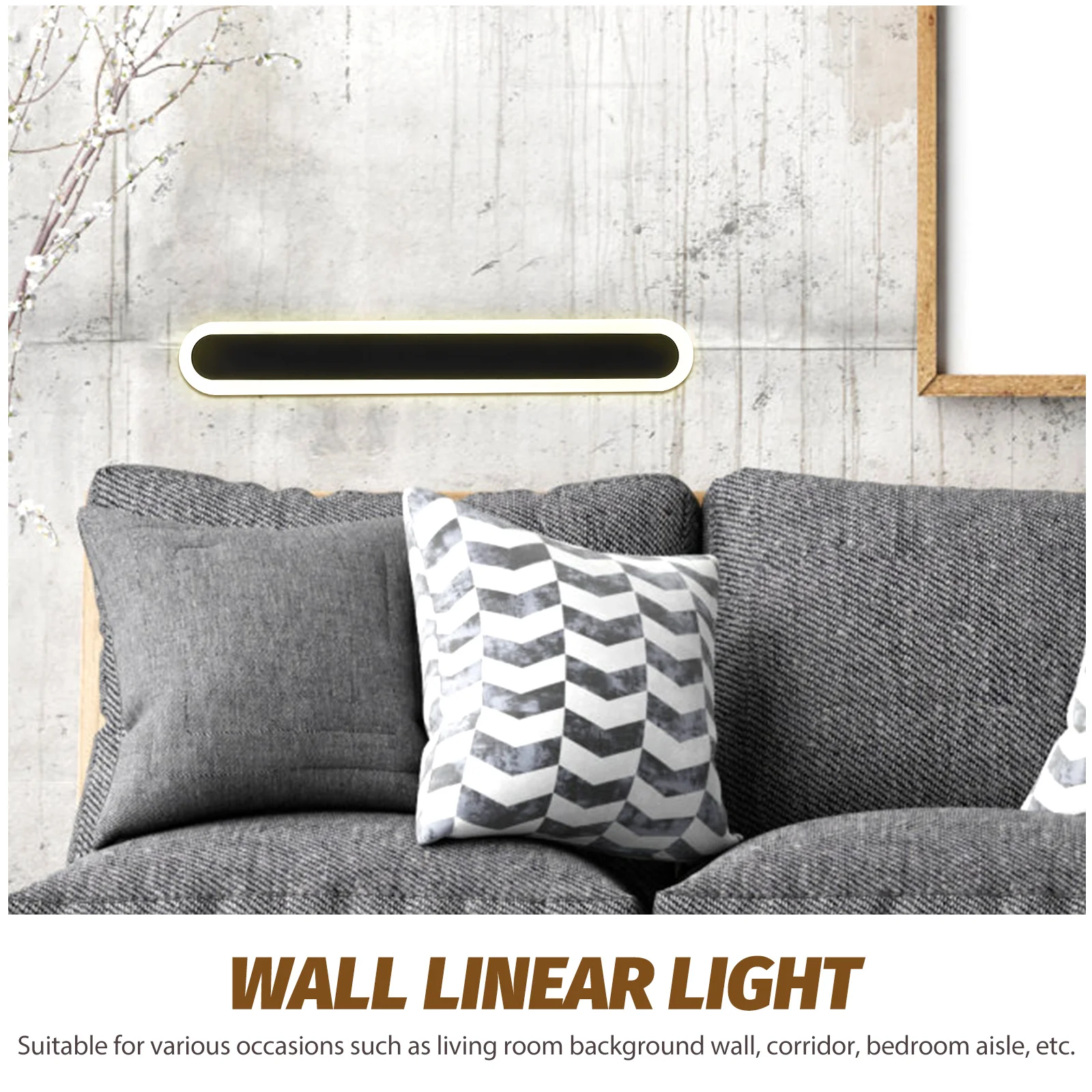 

Wall Light 40cm Black Warm Light Acrylic Bathroom Vanity Bedroom Hallway Linear Lighting Fixtures Modern Decor