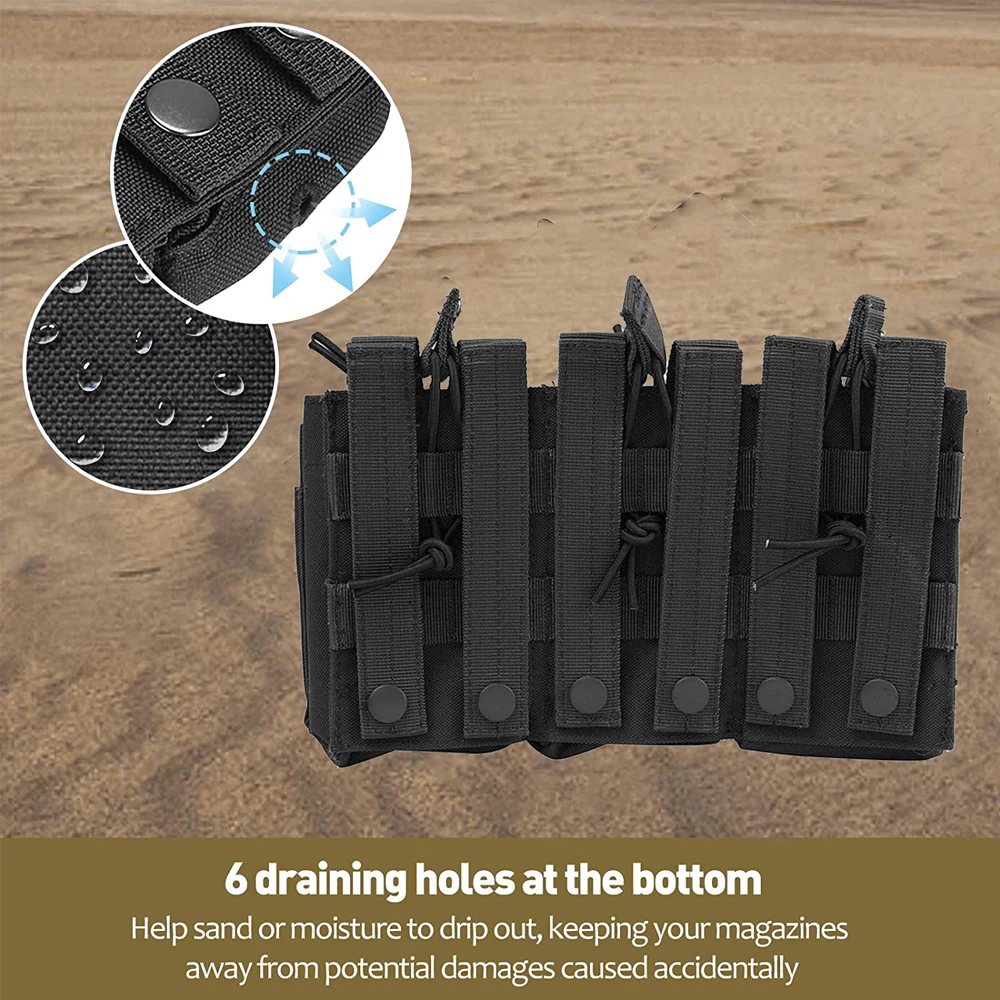 Molle Pouch Triple Magazine Pouch Double-Layer Mag Pouches Universal Cartridge Holder for M4 M14 M16 AK AR