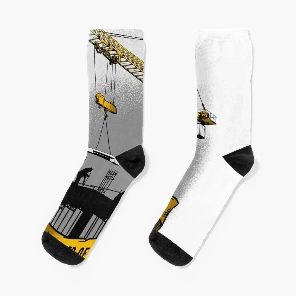 

The Power Of Tower Crane Socks gym floor anti slip football hockey Socks For Girls Men's