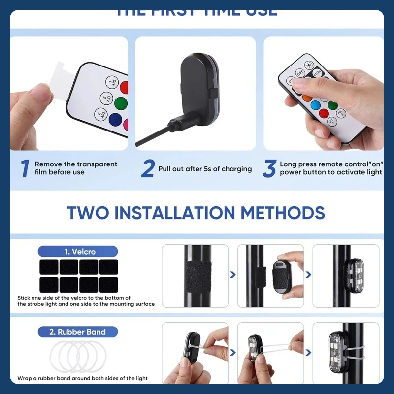 

Беспроводной пульт дистанционного управления, светодиодный стробоскоп для автомобиля, мотоцикла, велосипеда, дрона, скутера, сигнальная лампа предотвращения столкновений, вспышка