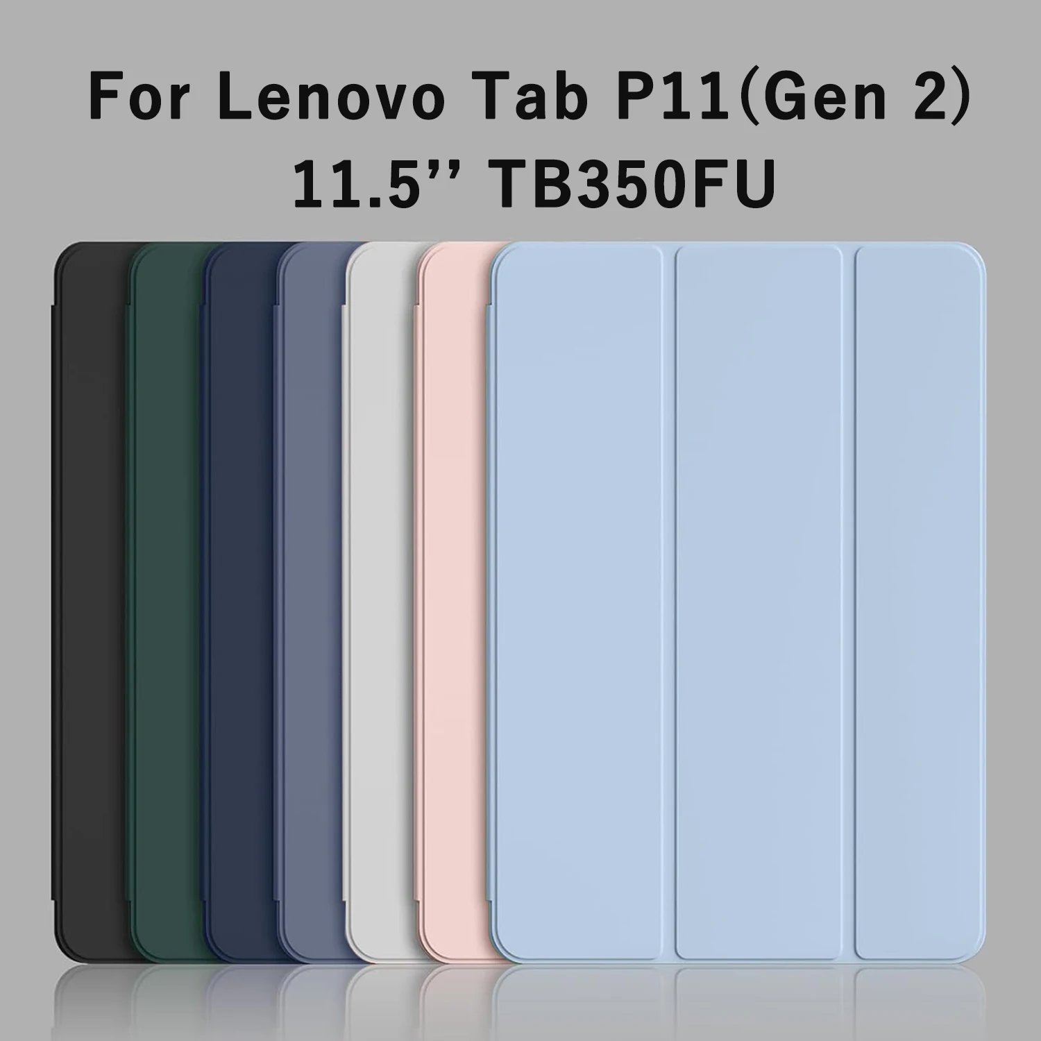 

For Lenovo Tab P11 Gen 2 11.5'' 2022 TB350FU Xiaoxin Pad Plus 2023 Tri-fold Flip Case Magnetic Stand PU Leather Protective Cover