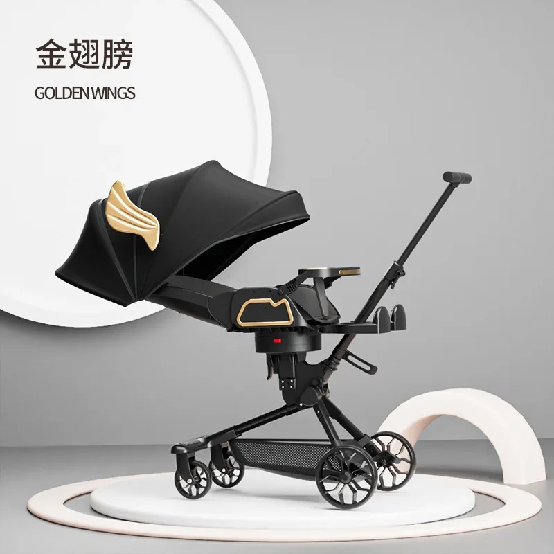 Baby Stroller for Strolling Babies Can Be Used for Sitting Lying Flat High Landscape Two-way Lightweight Folded with One Click