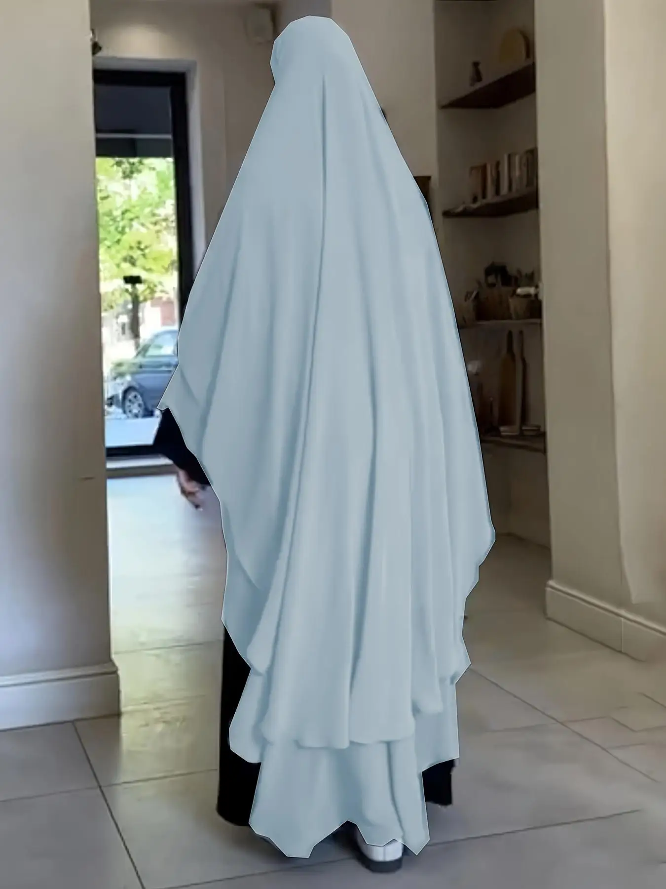 

Женский шифоновый хиджаб Химар, облегающий дизайн, всесезонная одежда, средней толщины ткани, скромный стиль, вариант обычного цвета