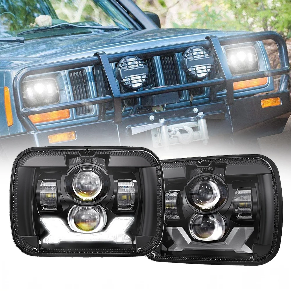 DOT Compliance Front Led Recessed Headlight with Daytime Running Light & Turn Signal for Cherokee XJ YJ for Toyota for GMC