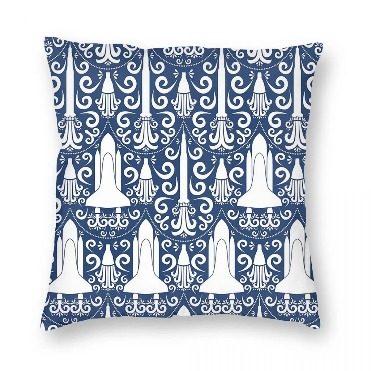 

Rocket Science Damask Square Pillowcase Cushion Cover Comfort Pillow Case Throw Pillow Cover for Home Bedroom Car