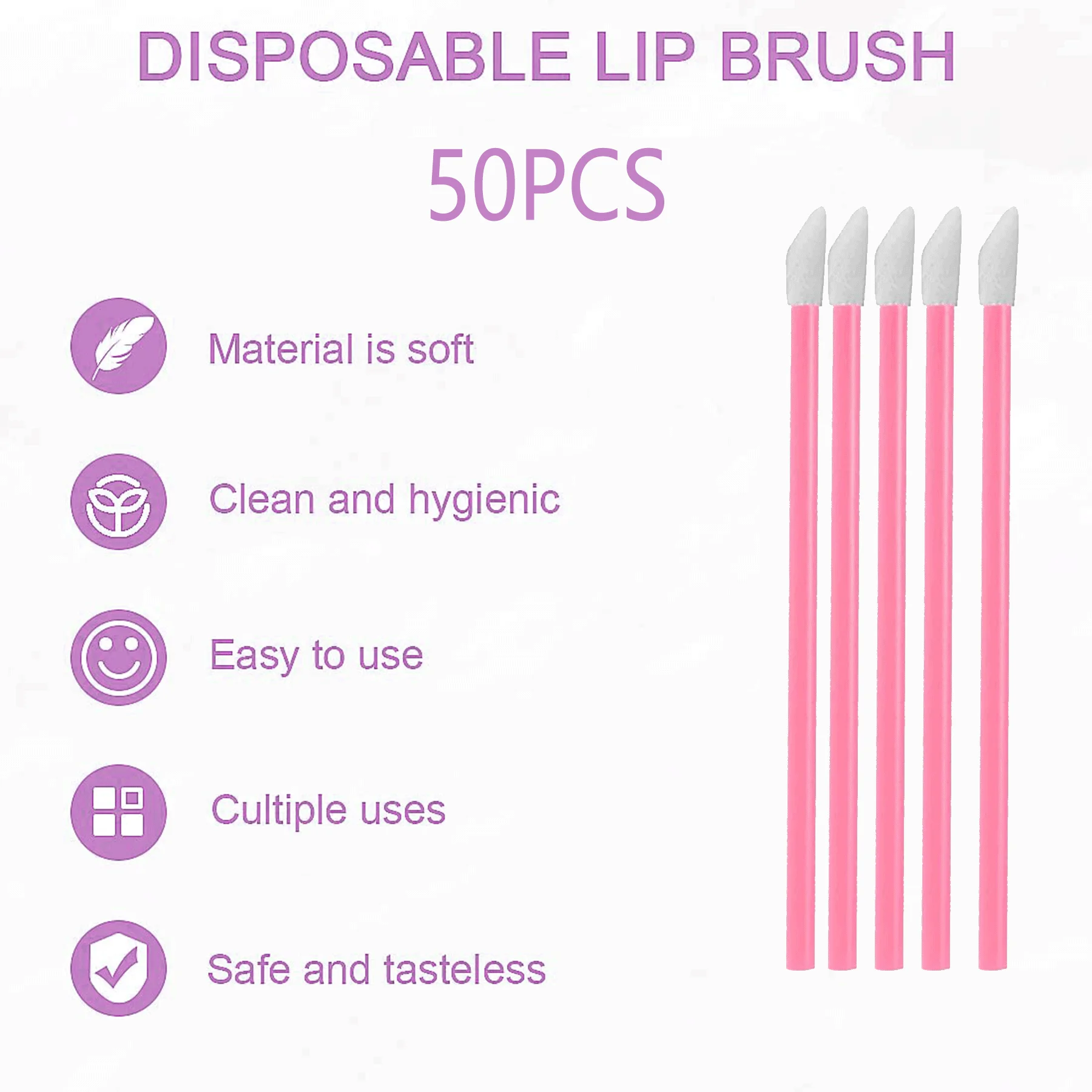 Brosse à lèvres jetable 50 pièces, pinceaux de maquillage pour cils, Extension de cils, applicateur de Mascara, baguettes de rouge à lèvres, ensemble d'outils de maquillage cosmétique