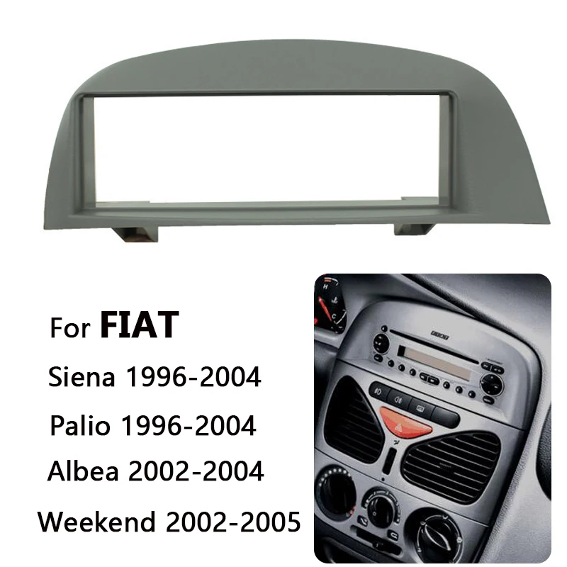 11-056 fáscia de rádio de carro único din para fiat siena/palio 1996-2004/albea/fino estéreo fáscia traço guarnição kit de estrutura de instalação
