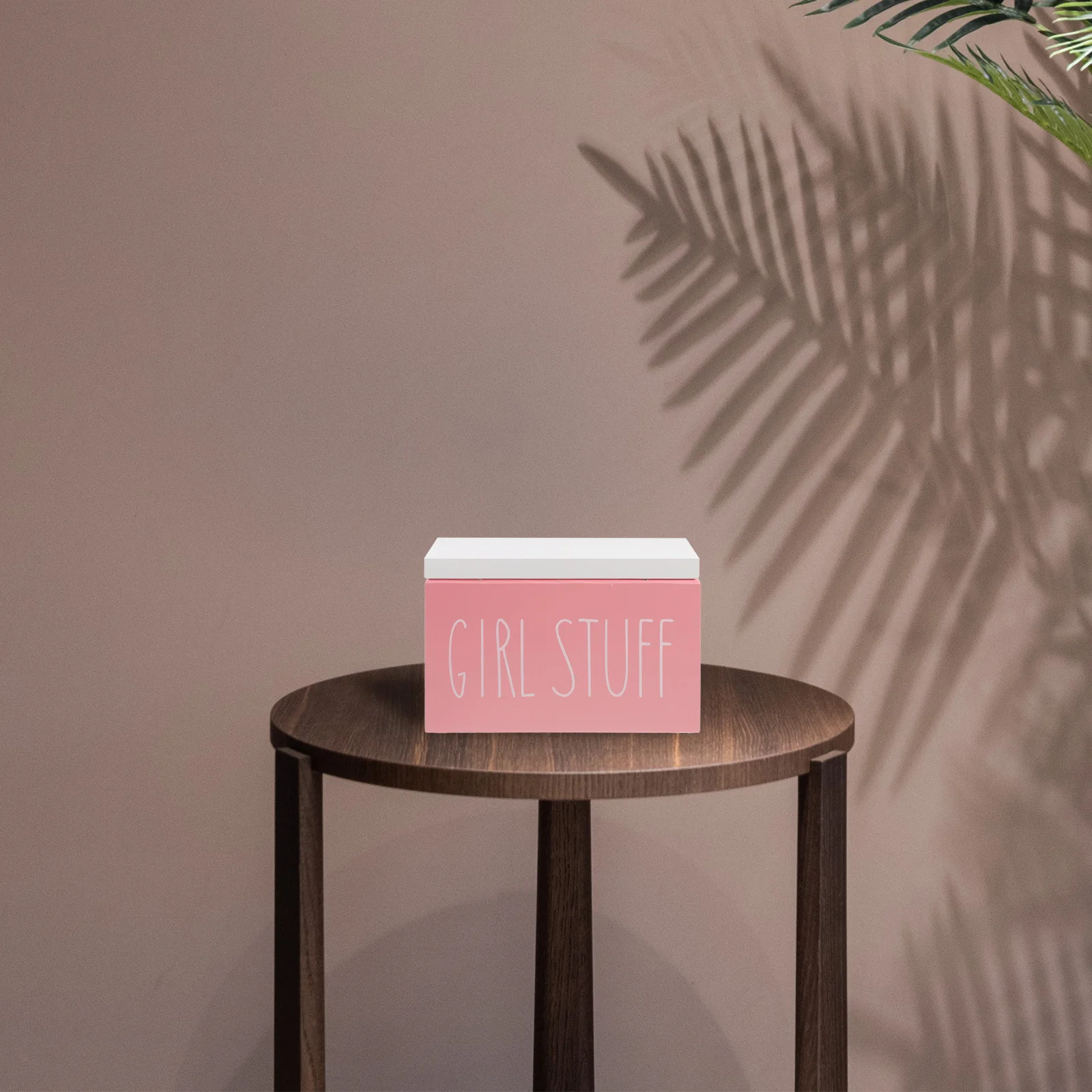 

1pc Sanitary Napkin Storage Box Women Bathroom Container Large Capacity Wooden Lid Dust Protection Period Organizer Cotton Swab
