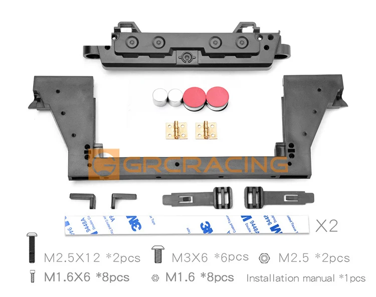 Für 1/10 Rc Auto Trax Trx-4 Defender Vorne Und Hinten Magnetische Auto Shell Säulen Versteckte Installation, Haube Kann Geöffnet werden Trx4 G156c