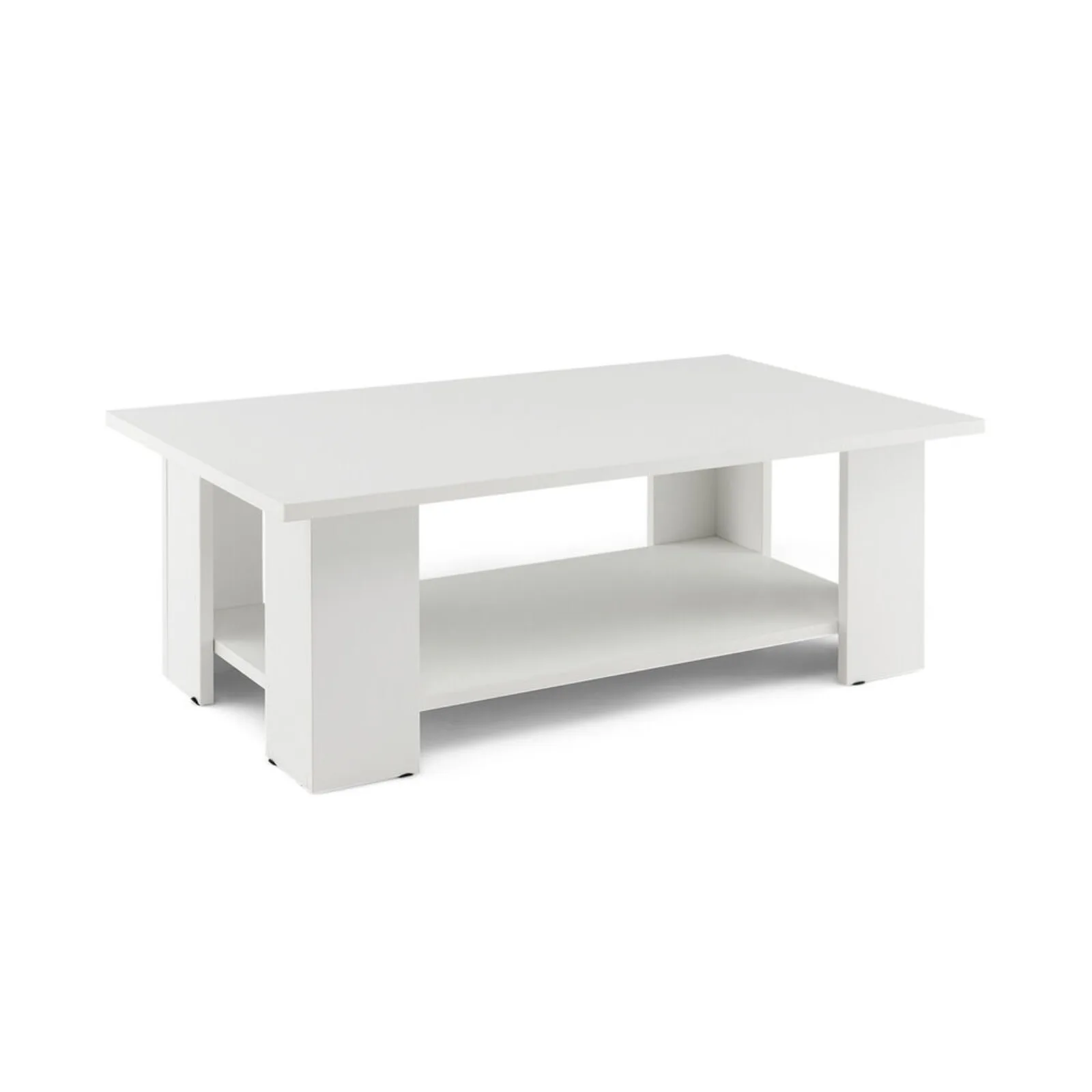 US 2-Tier Modern Center Cocktail Table Coffee Table W/Storage Shelf for Living Room